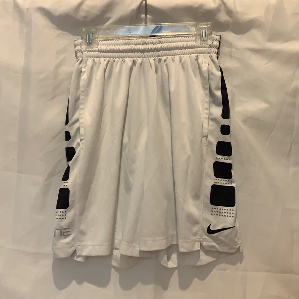 White Nike Dri-Fit Elite Basketball Shorts